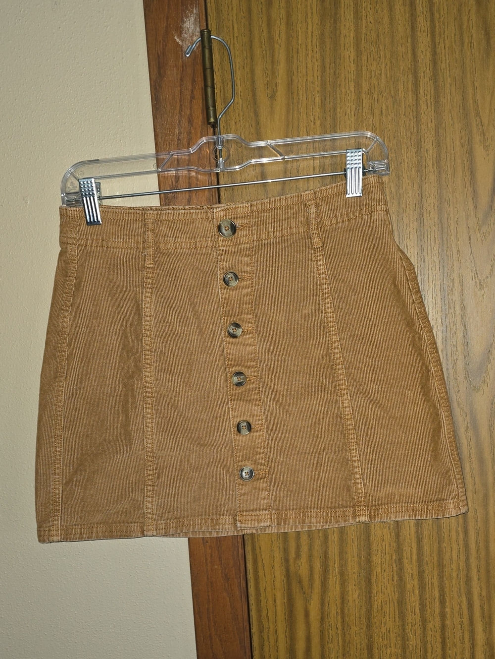 American Eagle Outfitters Corduroy Button-Front Mini Skirt - Tan